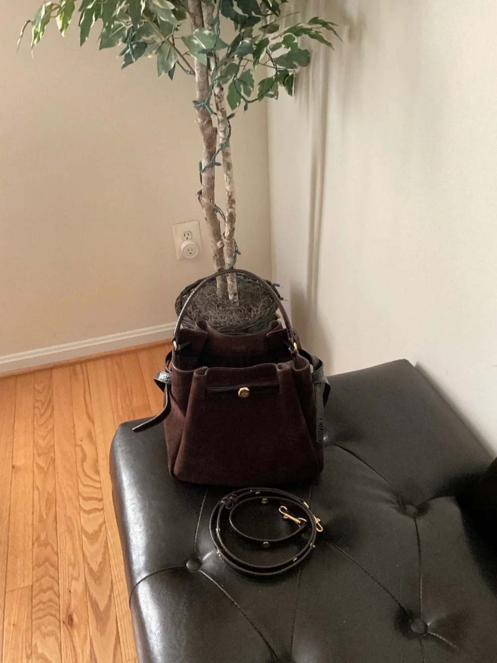 TORY BURCH ROMY SUEDE BUCKET BAG